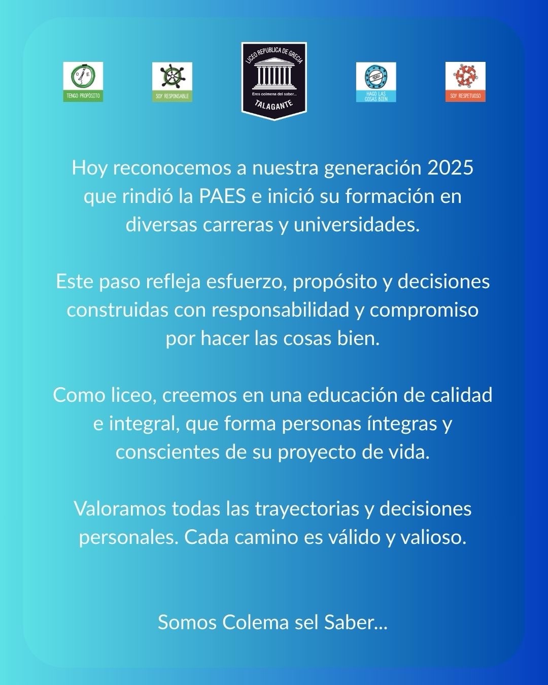Importante logro para nuestros estudiantes egresados (Generación 2025):